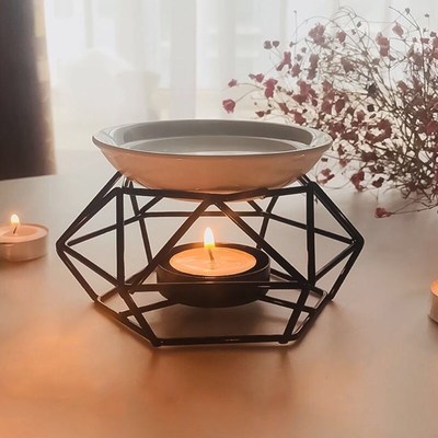 Aromatic Oil Burner, Geometric Ceramic Essential Oil Candle