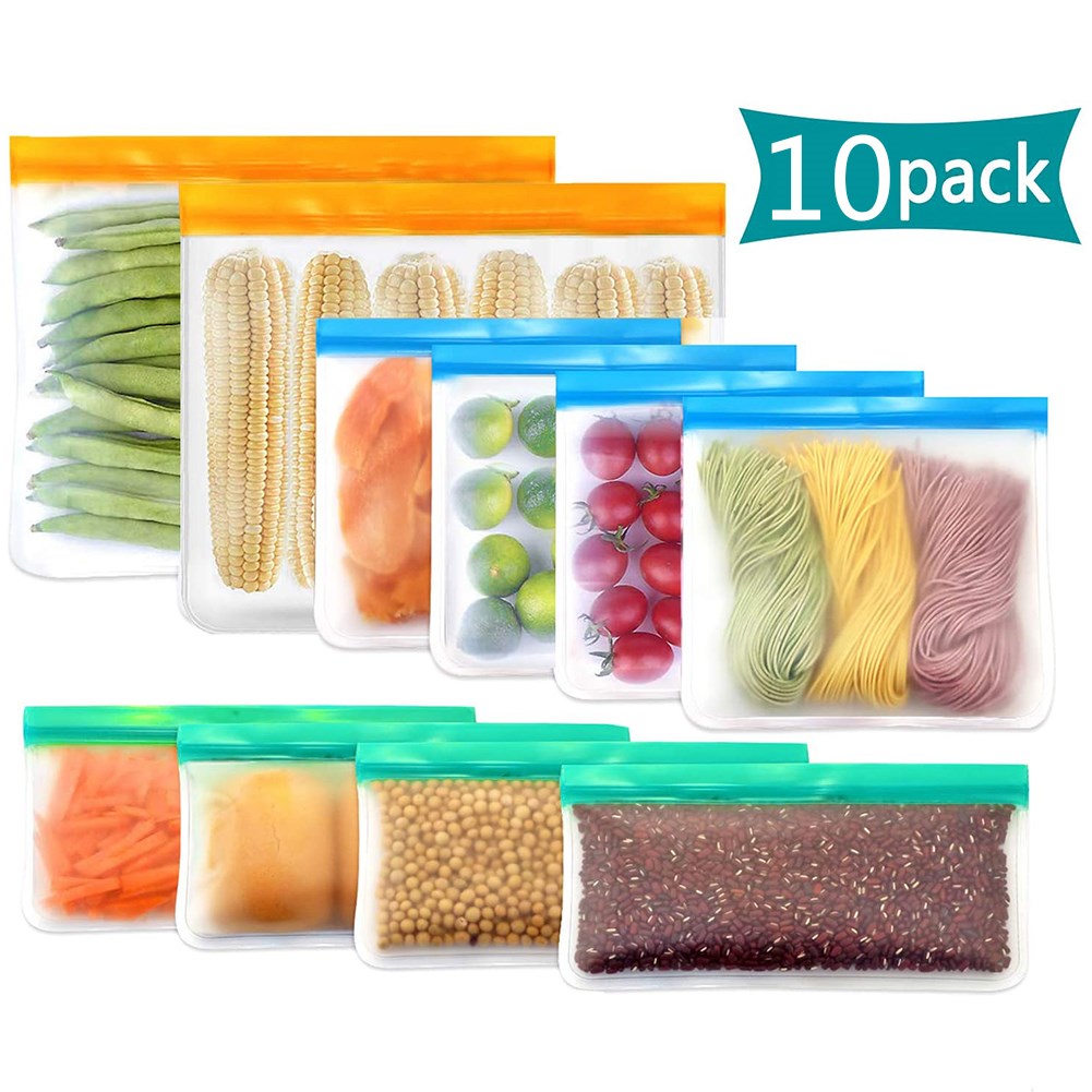 5/6/7/10Pcs PEVA Silicone Food Storage Bag Reusable Freezer