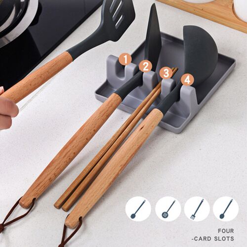 Anti-slip Spoon Organizer Holder Kitchen Cooking Utensil Spa