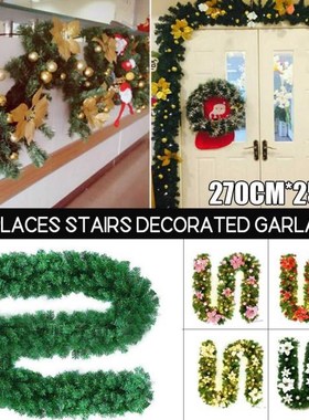 2.7M Christmas Artificial Green Garland Wreath Xmas Home Par
