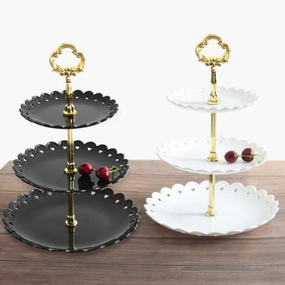 Cake Tray Holiday Party Cake Stand Three-layer Fruit Plate D