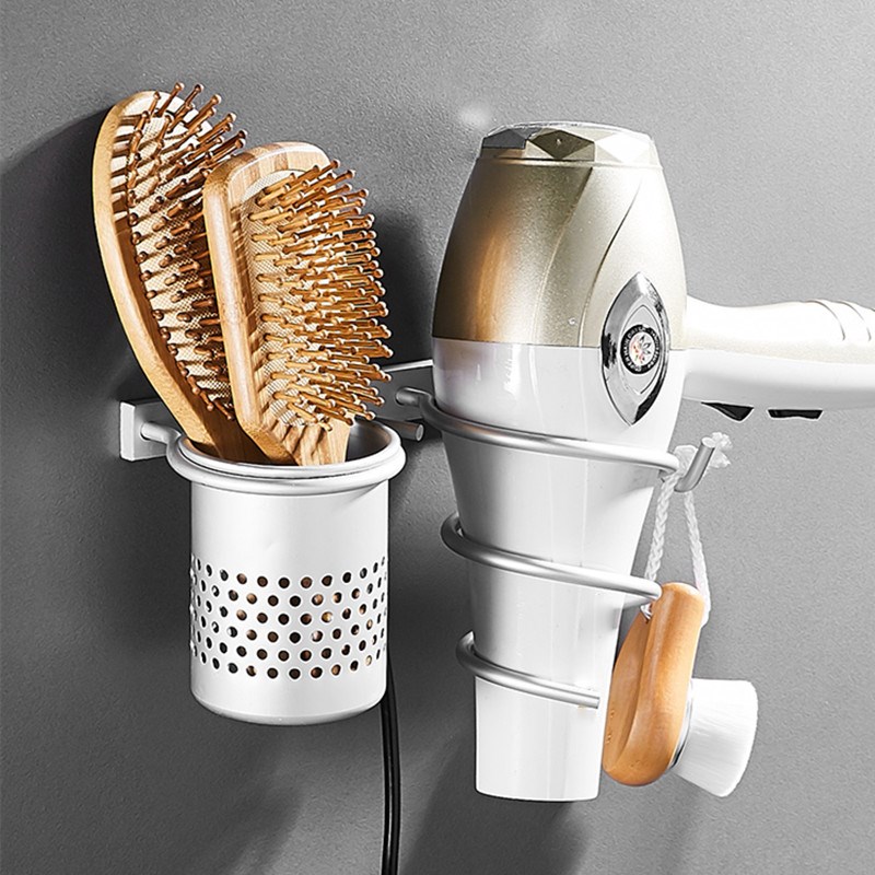 Perforated Bathroom Hair Dryer Rack, Toilet Rack, Wall-Mount