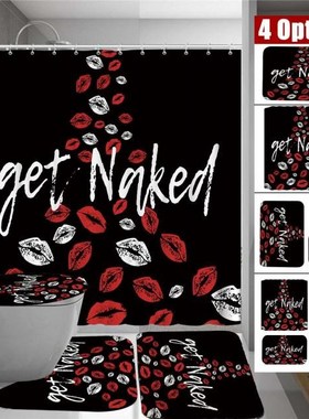 Bathroom Set Print Mildew-proof Waterproof Shower Curtain+ N