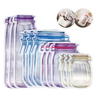 4pcs Reusable Mason Jar Bottles Bags Nuts Candy Cookies Bag