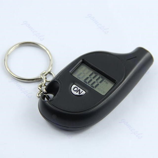 Mini LCD Digital Tire Tyre Keychain Air Pressure Gauge 适用