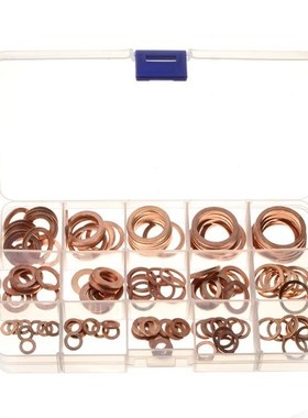 150pcs M6-M22 Assorted Copper Washer Gasket Set Flat Ring Se