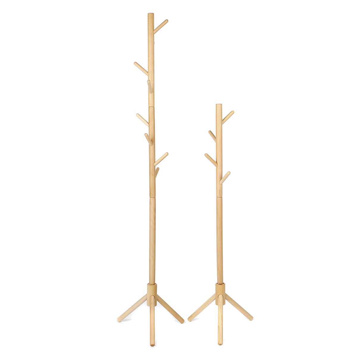 Multifunction Solid Wood Hanger Floor Standing Coat Rack Org