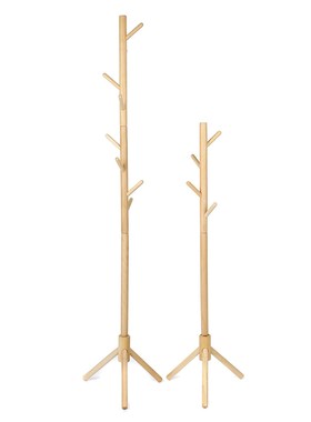 Multifunction Solid Wood Hanger Floor Standing Coat Rack Org