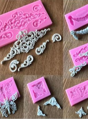 3D Craft Baroque Scroll Relief Silicone Mold Cake Decorating