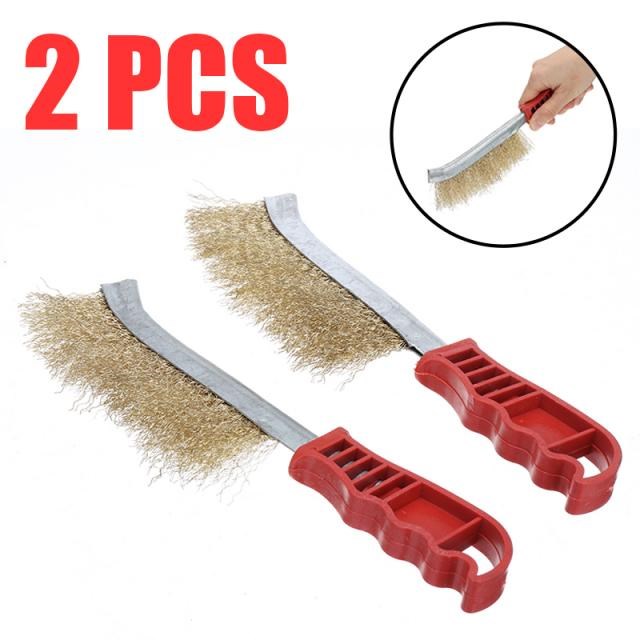 2pcs 9inch Copper Wire Brush Cleaning Tool Multi Purpose Cor