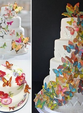 Cake Tool 10pcs Mixed Butterfly Glutinous Wafer Rice Paper C