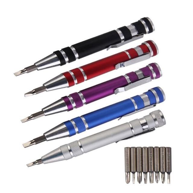 8 In1 Multifunction Mini Aluminum Precision Pen Screw Driver_虎窝淘