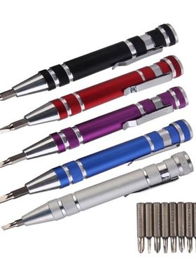 8 In1 Multifunction Mini Aluminum Precision Pen Screw Driver