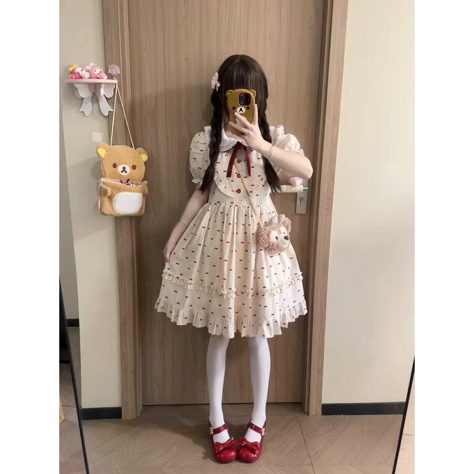 气少女碎花公主裙女夏季