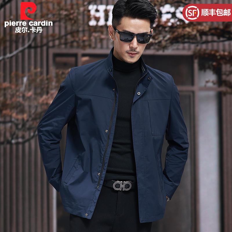 皮尔卡丹春秋新品2025年男士立领派克服外套商务休闲茄克上衣百搭