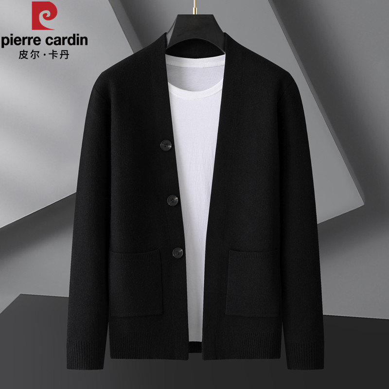 皮尔卡丹春季男士针织衫外套