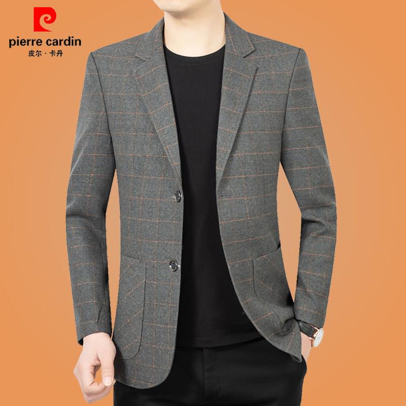 皮尔卡丹专柜西装外套男正品2025春秋新款休闲西服中年单西爸爸装