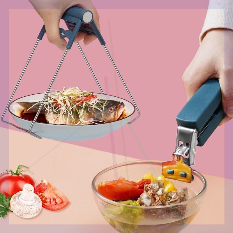 霸聪防烫夹取碗器不锈钢夹子夹碗器抓盘器提碗架厨房神器抖音同款