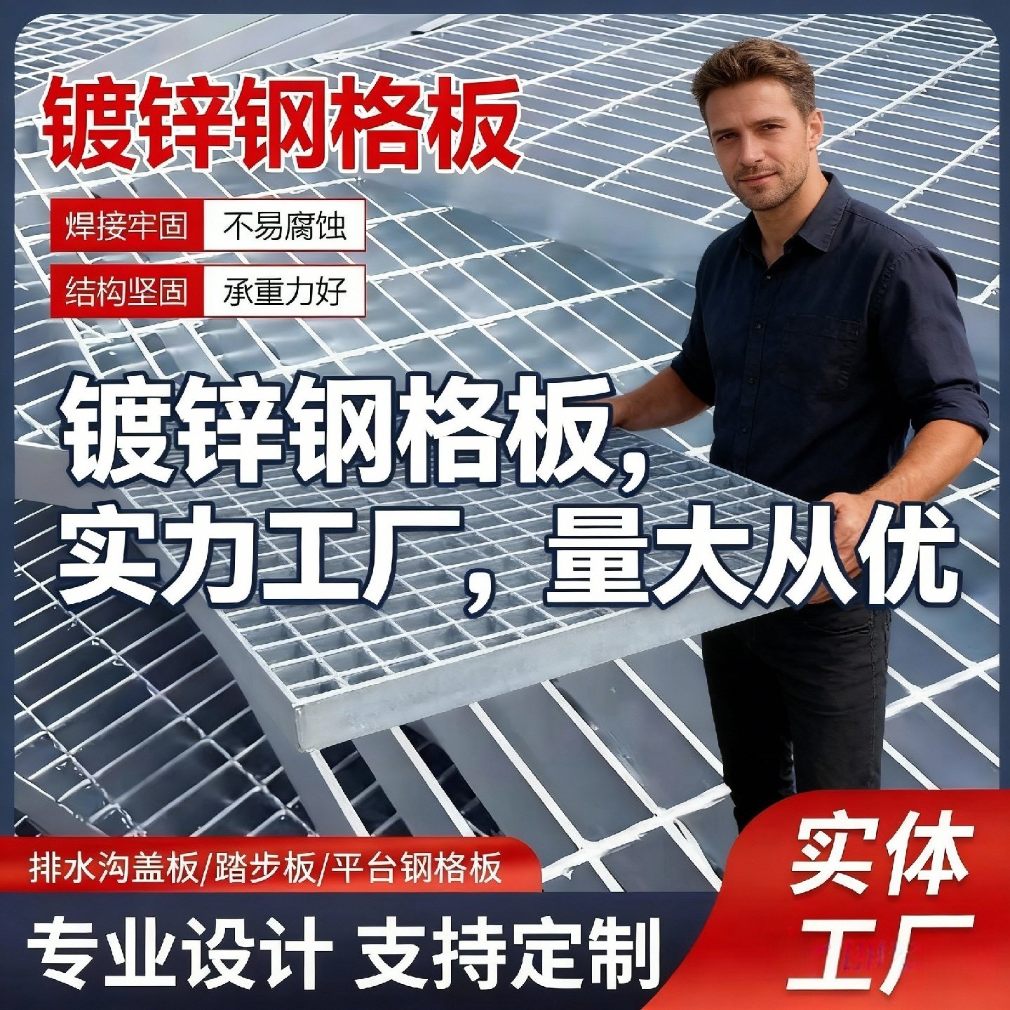 热镀锌钢格板钢格栅板车库排水沟盖板热镀锌平台走道板楼梯踏步,基础建材,排水沟槽/盖板,淘宝优惠券,粉丝福利购,淘宝优惠卷