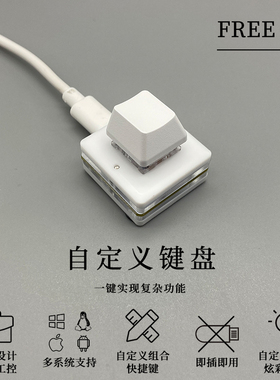 迷你单键usb自定义静音木鱼机械键盘录音静音osu音游青轴红轴茶轴