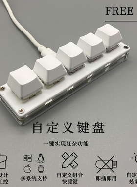 5键迷你录音静音热插拔机械键盘复制粘贴办公设计自定义斯猫快跑