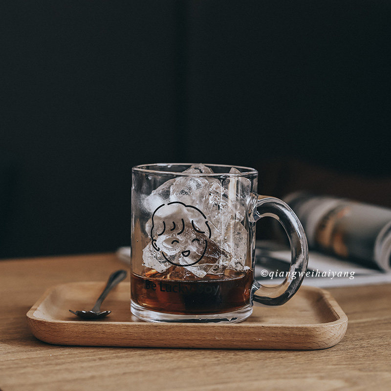 蔷薇海洋 情侣头像玻璃杯 珍惜琐碎日常 男孩女孩u水杯 寝室牛奶