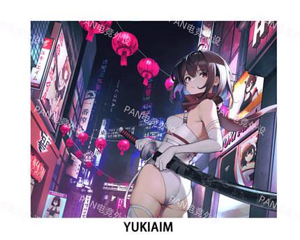 Yukiaim二次元限量版复刻电竞玻璃鼠标垫顺滑fps打瓦apex游戏神器