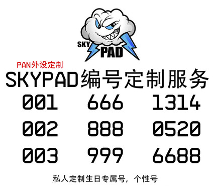 SKYPAD WALLHACK电竞玻璃鼠标垫编号定制专属编号个性号生日号