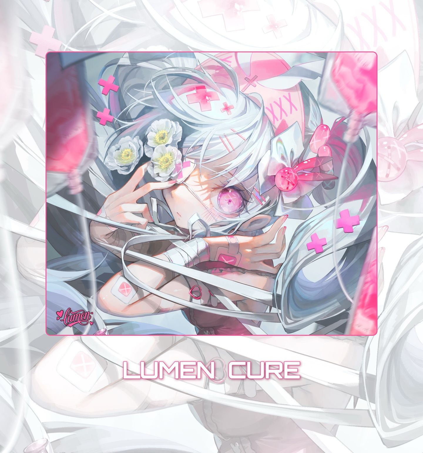LUMEN CURE二次元涂层速度钢化玻璃垫电竞游戏FPS专用大号鼠标垫