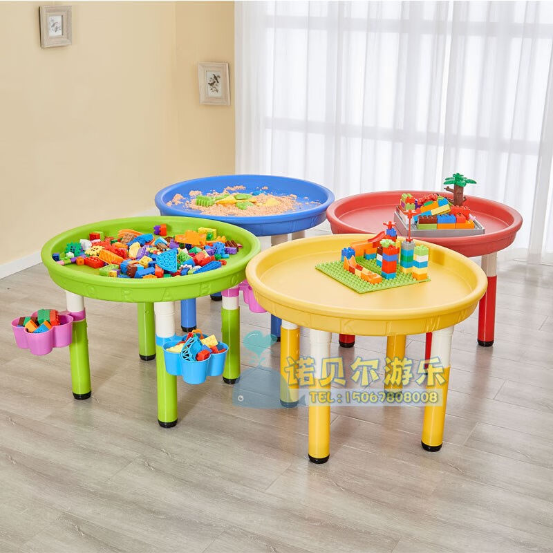 果森儿童实木积木桌大小颗粒多功能大号拼装益智玩具游戏桌子兼容