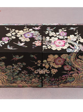 漆花（qihua）扬州漆器厂首饰珠宝收纳化妆首饰盒七夕生日送女友