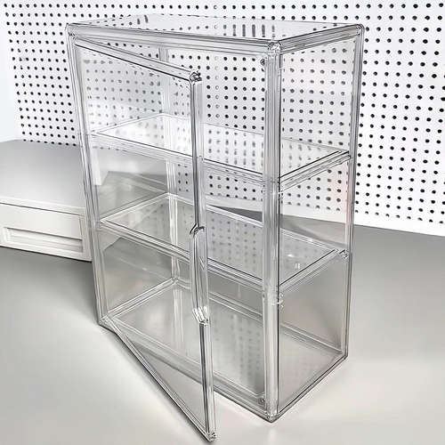 桌面收纳盒小痛柜吧唧整理展示透明塑料亚克力防尘大容量谷子手办