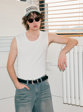 Costful Ro特纺人棉纱340g重磅螺纹背心 透气亲肤修身内搭坎肩