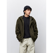 慵懒感保暖棉服外套 冬季 Costful Ro兔毛羊毛混纺短绒连帽呢夹克