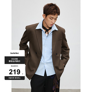 立体剪裁宽松高级感西装 复古戗驳领TR休闲西服 外套 Costful