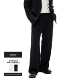 高智褶皱微宽直筒休闲长裤 Costful Ro醋酸天丝混纺肌理感TR西裤