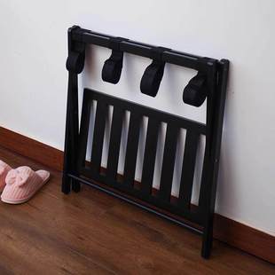 竹木行李架家用民宿酒店客房宿舍卧室整理落地双层折叠收纳置物架