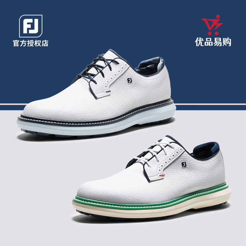 FootJoy高尔夫球鞋新款FJ Traditions舒适缓震防泼水牛皮男无钉鞋
