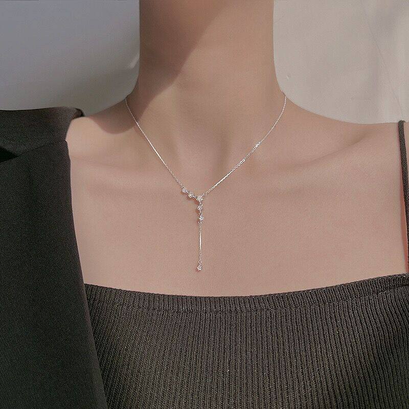 日系设计师topwhits925银流星项链女高级感小众设计星星流苏锁骨