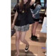 亮片短裤 黑色宽松上衣时尚 女潮 新款 英国moleubak夏季