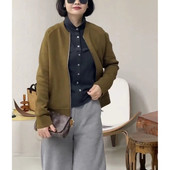 拉链外套休闲长裤 显瘦姜黄色长袖 女 修身 英国moleubak新款