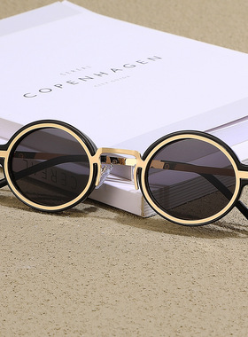 英国moleubak新欧美复古蒸汽朋克小圆型金属塑料时尚太阳镜