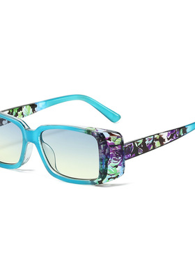 英国moleubak新款方框太阳镜 欧美个性小框矩形炫彩拼色简约复古