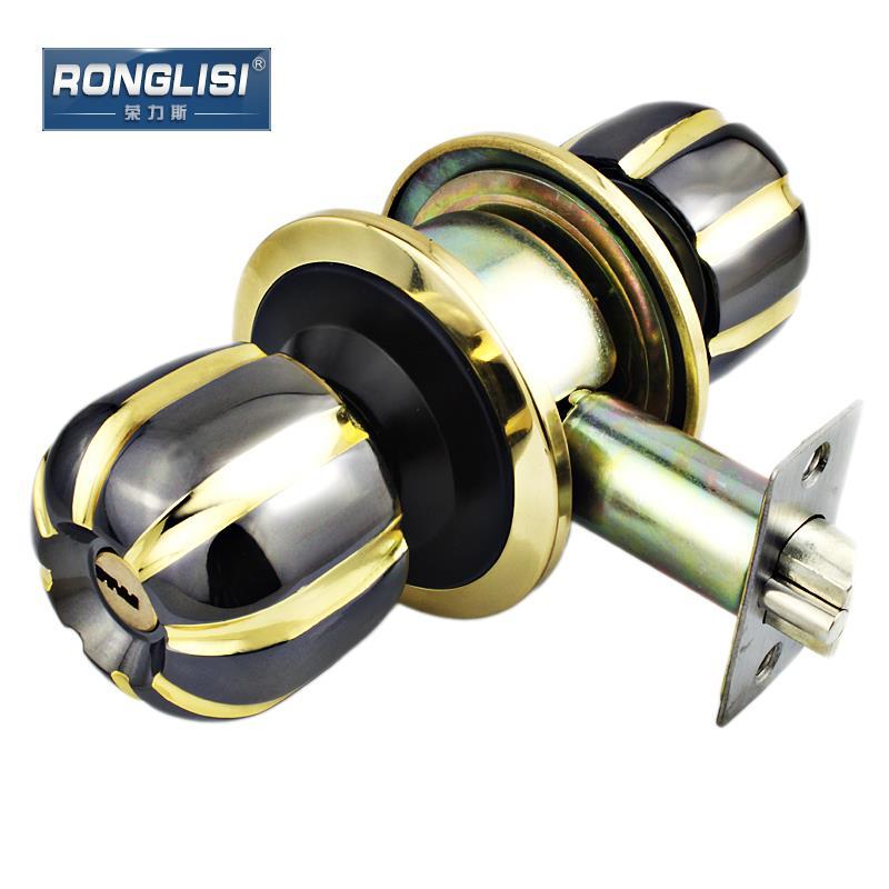 荣力斯门锁球形锁欧式实木门锁卧室房门锁球锁球形锁纯铜芯套装