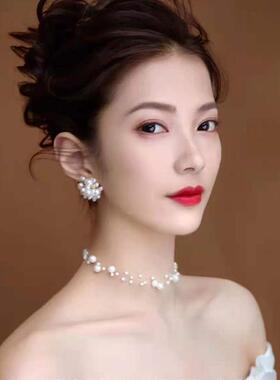 简约唯美韩范珍珠多层项链个性透