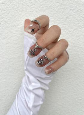 个性冷淡风指甲戒指酷女潮金属