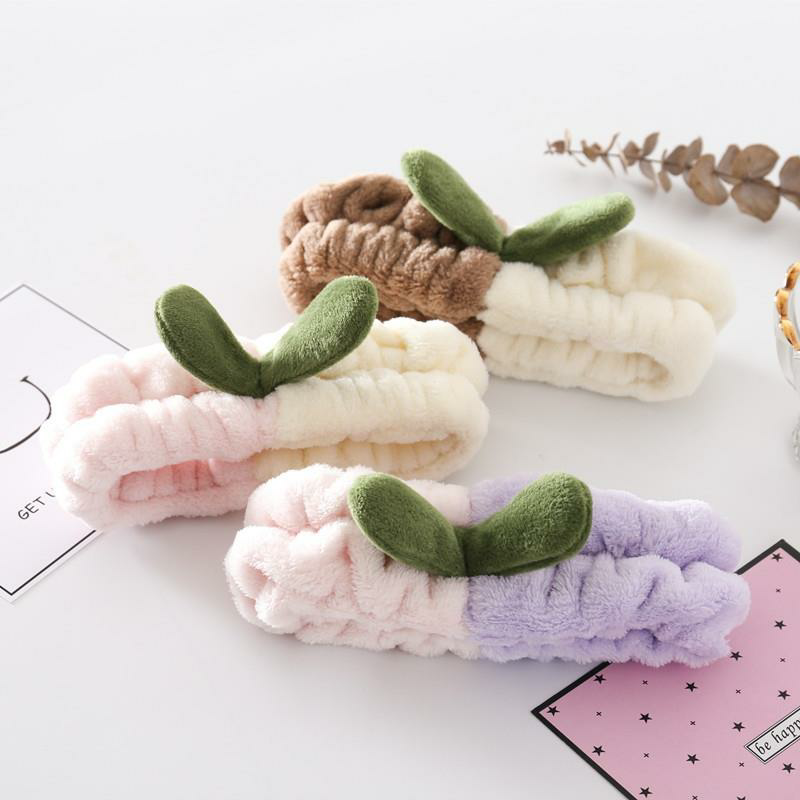 韩版可爱萌芽洗脸发带洗澡头箍化妆头套甜美网红宽边防滑束发带