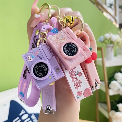 新款带灯带声效相机钥匙扣创意潮