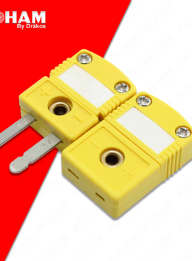 K型热电偶插头插座传感器连接器公母头线路板面板插座RFS-K-M/F