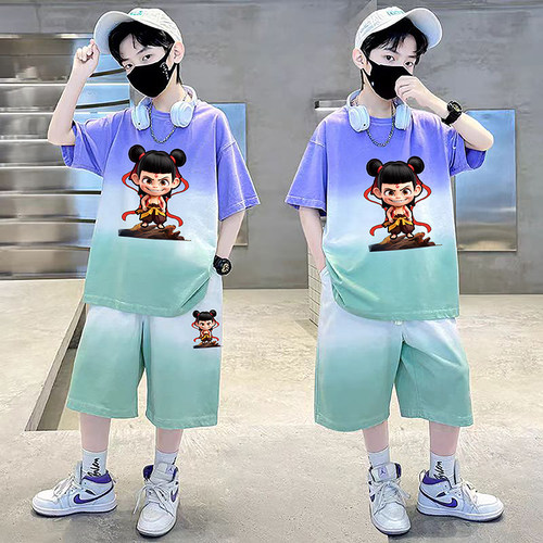 男童夏装套装2025新款短袖